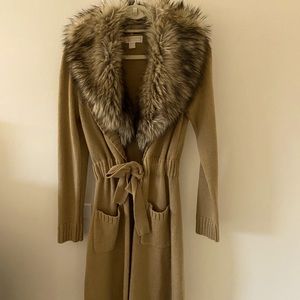 Michael Kors Sweater, Faux Fur Removable Collar